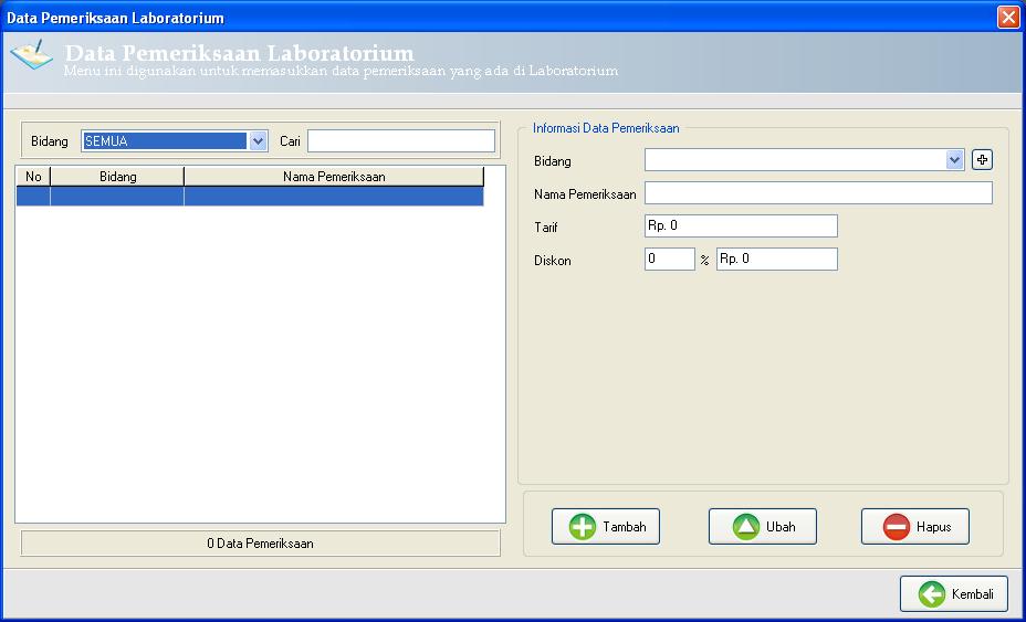 Program Klinik - Data Pemeriksaan Laboratorium